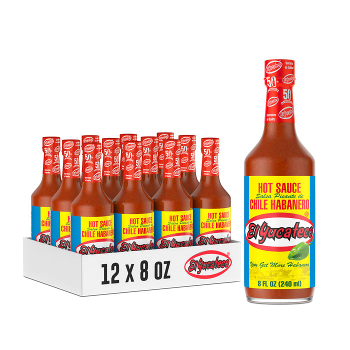 El Yucateco Hot Sauce, 8 oz Bottles - CASE