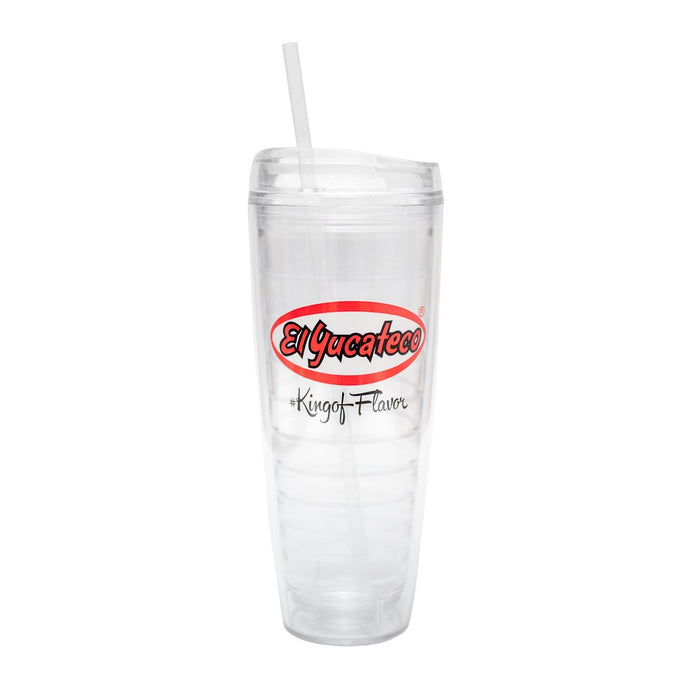 Plastic Tumbler with Straw - Clear